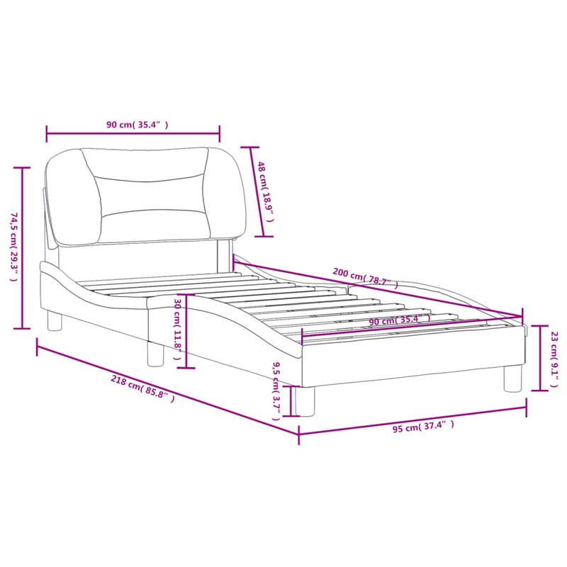 Casa si Gradina - Mobilier - Paturi si accesorii - Paturi - Cadru de pat cu tablie, negru, 90x200 cm, textil - Infinity.ro