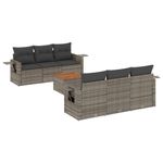 Casa si Gradina - Gradina si terasa - Mobilier exterior - Canapele si fotolii gradina - Set canapele de gradina, 7 piese, cu perne, gri, poliratan - Infinity.ro