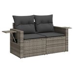 Casa si Gradina - Gradina si terasa - Mobilier exterior - Canapele si fotolii gradina - Set canapele de gradina, 7 piese, cu perne, gri, poliratan - Infinity.ro