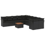 Casa si Gradina - Gradina si terasa - Mobilier exterior - Seturi mobila gradina - Set canapele de gradina cu perne, 11 piese, negru, poliratan - Infinity.ro