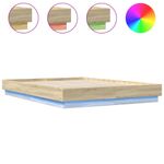 Casa si Gradina - Mobilier - Paturi si accesorii - Paturi - Cadru de pat cu lumini LED, stejar sonoma, 150x200 cm - Infinity.ro