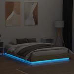 Casa si Gradina - Mobilier - Paturi si accesorii - Paturi - Cadru de pat cu lumini LED, stejar sonoma, 150x200 cm - Infinity.ro