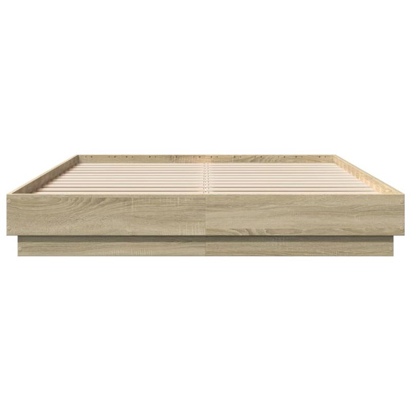 Casa si Gradina - Mobilier - Paturi si accesorii - Paturi - Cadru de pat cu lumini LED, stejar sonoma, 150x200 cm - Infinity.ro