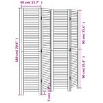 Casa si Gradina - Decoratiuni - Pereti despartitori si paravane - Paravan camera 4 panouri, negru, lemn masiv paulownia, mărime 40x180 cm - Infinity.ro