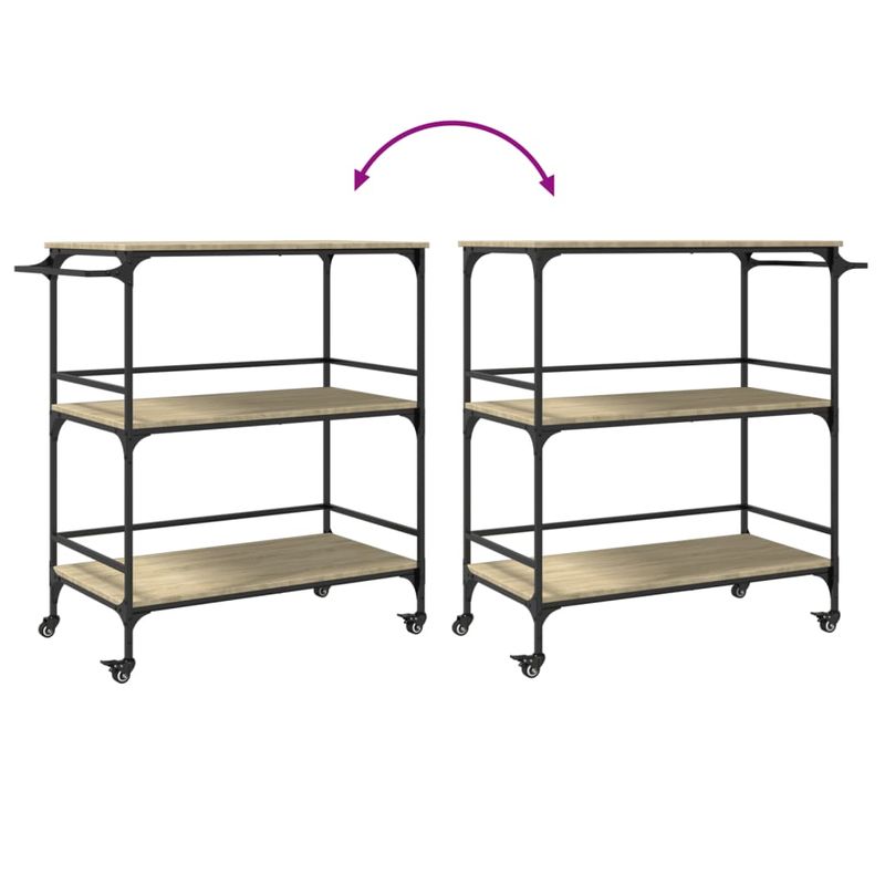 Casa si Gradina - Bucatarie si vesela - Ustensile bucatarie - Cosuri servire - Carucior de bucatarie stejar sonoma 100,5x50x105 cm lemn - Infinity.ro