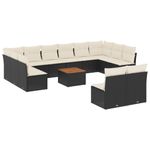 Casa si Gradina - Gradina si terasa - Mobilier exterior - Seturi mobila gradina - Set mobilier de gradina cu perne, 13 piese, negru, poliratan - Infinity.ro
