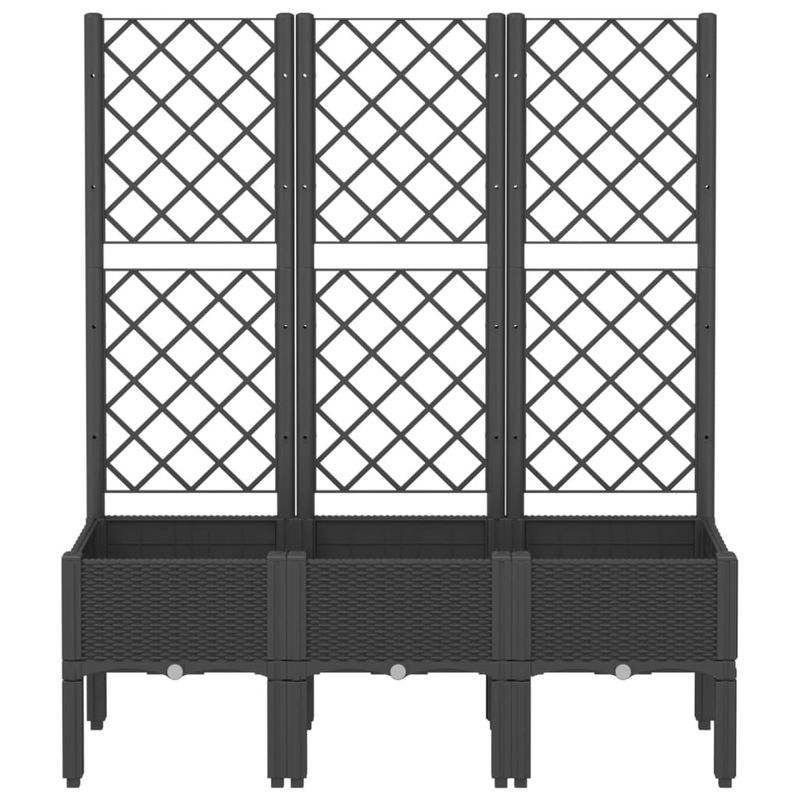 Casa si Gradina - Gradinarit si plante - Plante si ghivece - Ghivece si suporturi - Jardiniera de gradina cu spalier, negru, 120x40x142 cm, PP - Infinity.ro