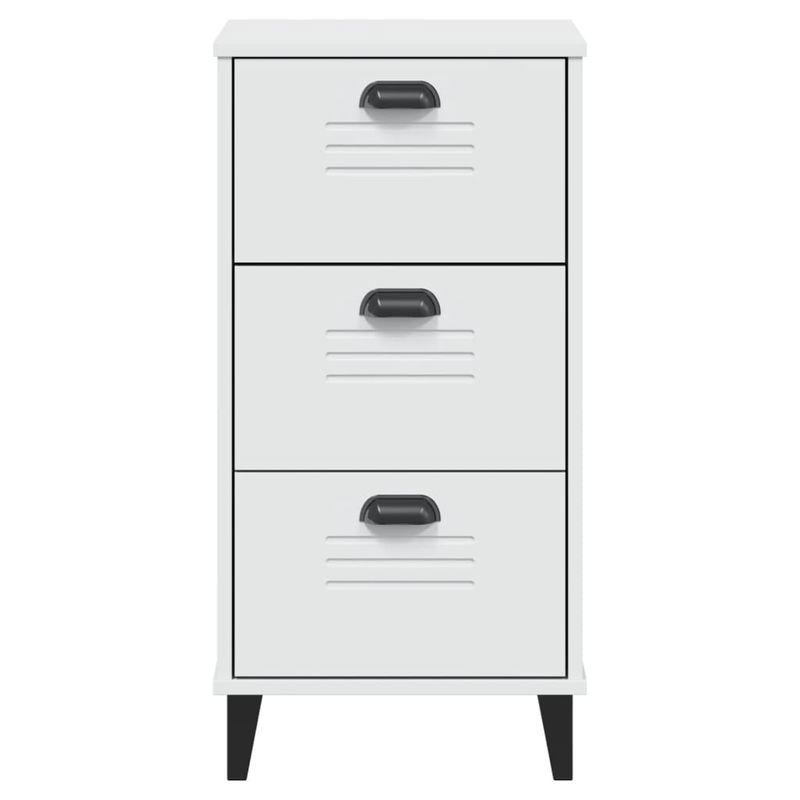 Casa si Gradina - Mobilier - Comode si corpuri - Noptiere - Noptiera „VIKEN”, alb, lemn masiv de pin - Infinity.ro