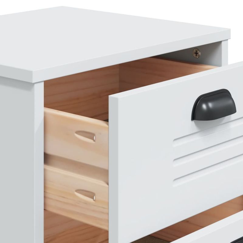 Casa si Gradina - Mobilier - Comode si corpuri - Noptiere - Noptiera „VIKEN”, alb, lemn masiv de pin - Infinity.ro