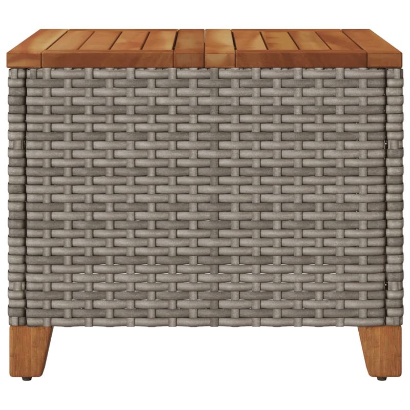 Casa si Gradina - Gradina si terasa - Mobilier exterior - Mese gradina - Masa de gradina, gri, 45x45x37 cm, poliratan si lemn acacia - Infinity.ro