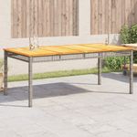 Casa si Gradina - Gradina si terasa - Mobilier exterior - Mese gradina - Masa gradina, gri, 180x90x75 cm, poliratan si lemn de acacia - Infinity.ro