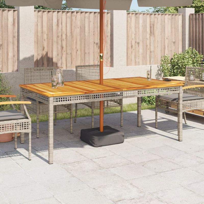 Casa si Gradina - Gradina si terasa - Mobilier exterior - Mese gradina - Masa gradina, gri, 180x90x75 cm, poliratan si lemn de acacia - Infinity.ro