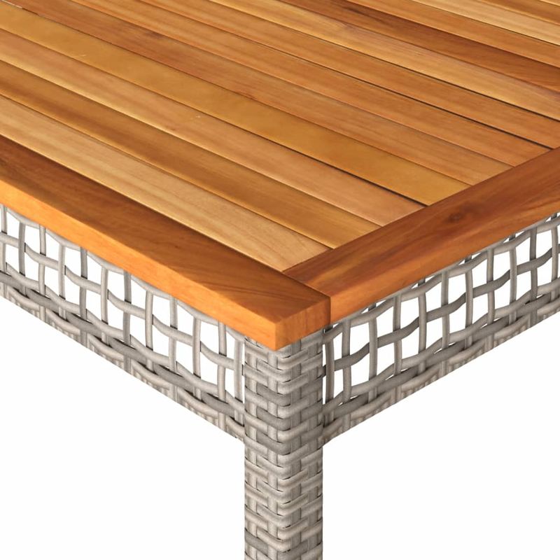 Casa si Gradina - Gradina si terasa - Mobilier exterior - Mese gradina - Masa gradina, gri, 180x90x75 cm, poliratan si lemn de acacia - Infinity.ro