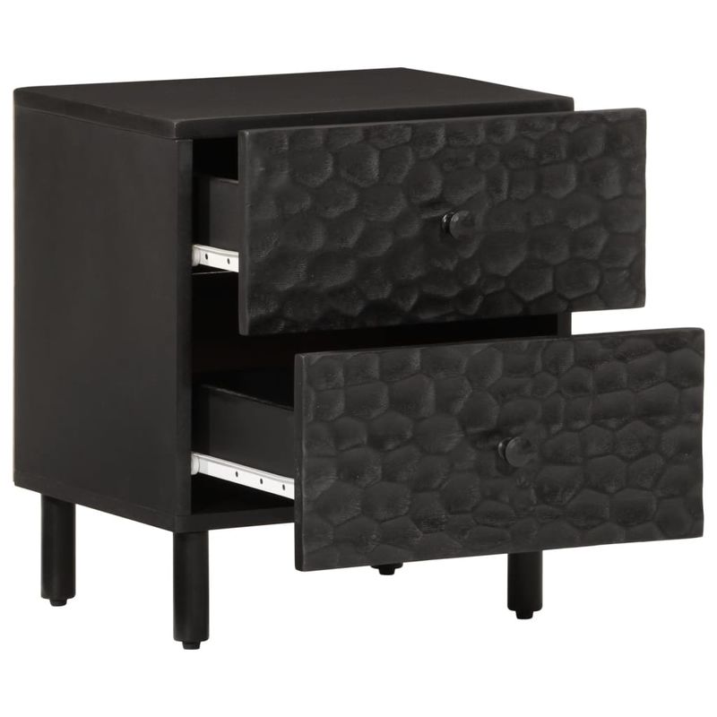 Casa si Gradina - Mobilier - Comode si corpuri - Noptiere - Noptiera, negru, 40x33x46 cm, lemn masiv de mango - Infinity.ro