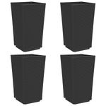 Casa si Gradina - Gradinarit si plante - Plante si ghivece - Ghivece si suporturi - Jardiniere de gradina, 4 buc., negru, 32,5x32,5x57 cm, PP - Infinity.ro