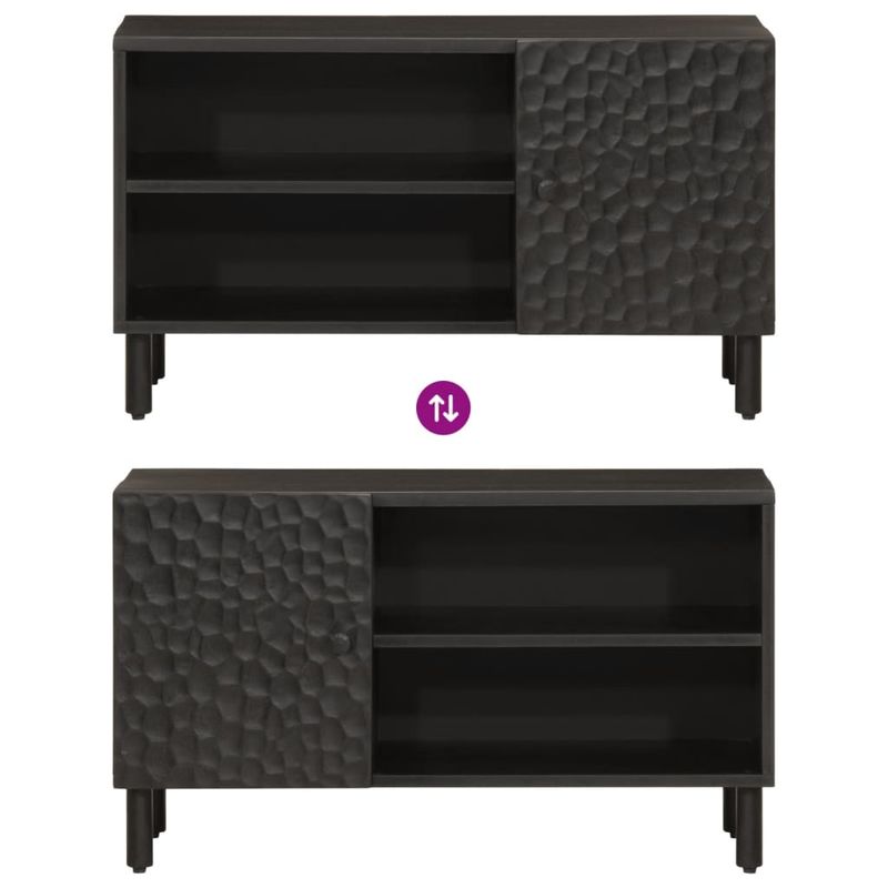 Casa si Gradina - Mobilier - Comode si corpuri - Comode - Comoda TV, negru, 80x31x46 cm, lemn masiv de mango - Infinity.ro