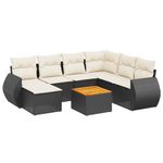 Casa si Gradina - Gradina si terasa - Mobilier exterior - Seturi mobila gradina - Set mobilier de gradina cu perne, 8 piese, negru, poliratan - Infinity.ro