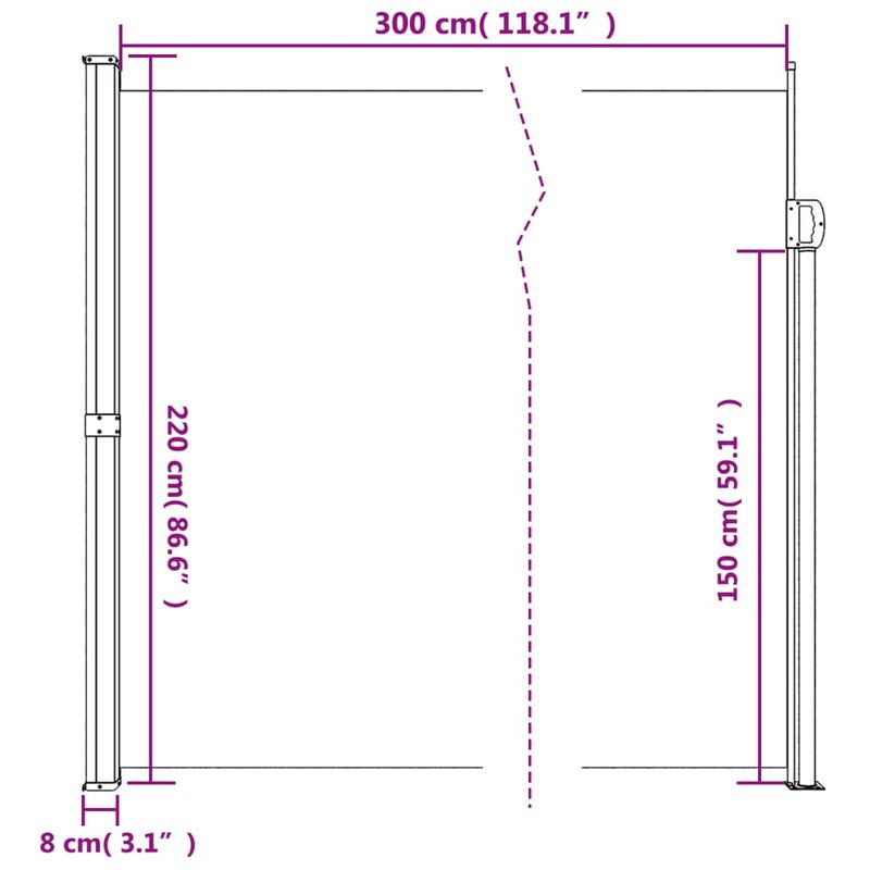 Casa si Gradina - Gradina si terasa - Umbrele si pavilioane - Umbrele - Copertina laterala retractabila, maro, 220x300 cm - Infinity.ro
