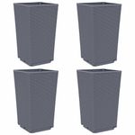 Casa si Gradina - Gradinarit si plante - Plante si ghivece - Ghivece si suporturi - Jardiniere de gradina, 4 buc., gri, 32,5x32,5x57 cm, PP - Infinity.ro