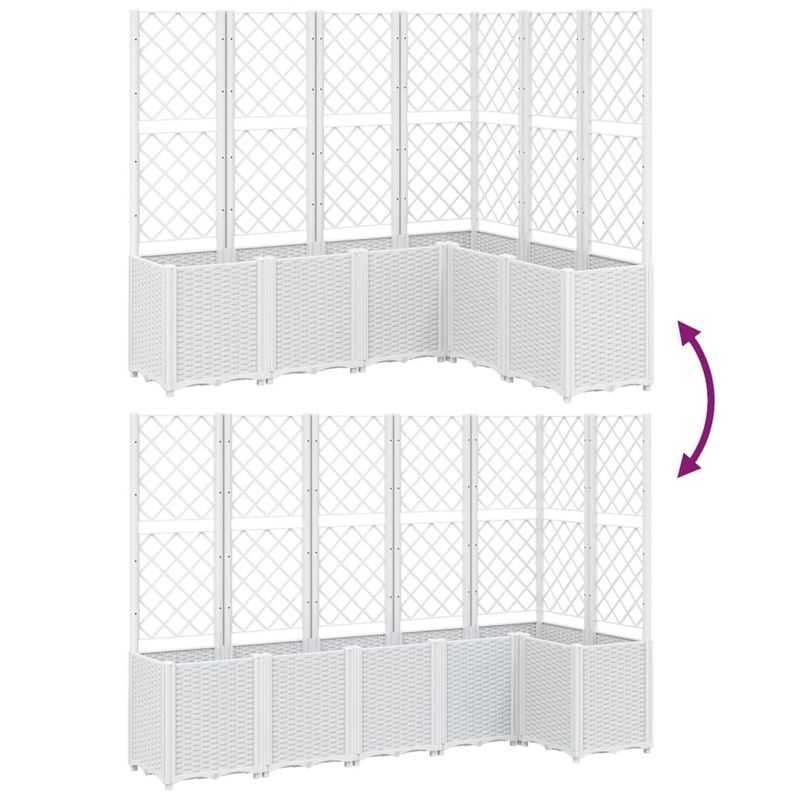 Casa si Gradina - Gradinarit si plante - Plante si ghivece - Ghivece si suporturi - Jardiniera de gradina cu spalier, alb, 160x120x140 cm PP - Infinity.ro