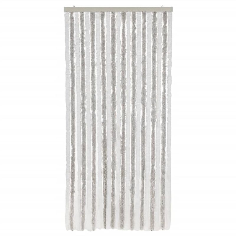 Casa si Gradina - Textile si covoare - Rulouri si jaluzele - Perdea pentru insecte, gri deschis si alb, 100x200 cm, chenille - Infinity.ro