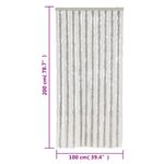 Casa si Gradina - Textile si covoare - Rulouri si jaluzele - Perdea pentru insecte, gri deschis si alb, 100x200 cm, chenille - Infinity.ro