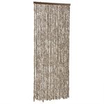 Casa si Gradina - Textile si covoare - Rulouri si jaluzele - Perdea pentru insecte, gri taupe si alb, 100x200 cm, chenille - Infinity.ro
