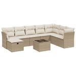 Casa si Gradina - Gradina si terasa - Mobilier exterior - Seturi mobila gradina - Set canapele de gradina, 9 piese, cu perne, bej, poliratan - Infinity.ro