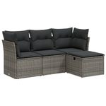Casa si Gradina - Gradina si terasa - Mobilier exterior - Seturi mobila gradina - Set canapea de gradina cu perne, 4 piese, gri, poliratan - Infinity.ro