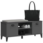 Casa si Gradina - Mobilier - Organizare si depozitare - Organizator incaltaminte - Banca pantofi „VIKEN” gri antracit 106x35x45 cm lemn masiv pin - Infinity.ro