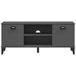 Casa si Gradina - Mobilier - Organizare si depozitare - Organizator incaltaminte - Banca pantofi „VIKEN” gri antracit 106x35x45 cm lemn masiv pin - Infinity.ro