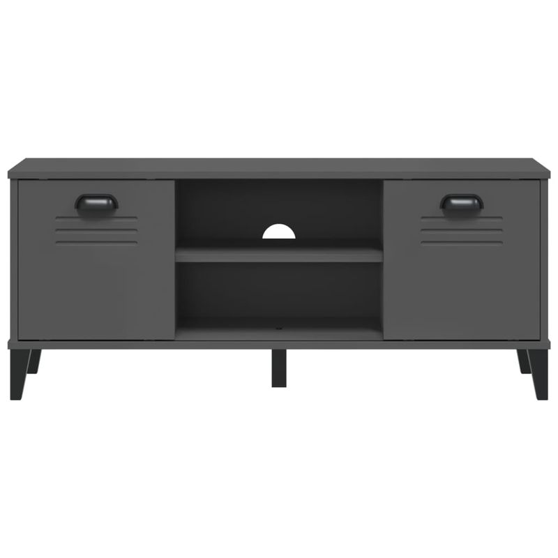 Casa si Gradina - Mobilier - Organizare si depozitare - Organizator incaltaminte - Banca pantofi „VIKEN” gri antracit 106x35x45 cm lemn masiv pin - Infinity.ro