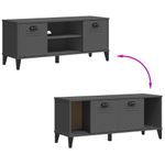 Casa si Gradina - Mobilier - Organizare si depozitare - Organizator incaltaminte - Banca pantofi „VIKEN” gri antracit 106x35x45 cm lemn masiv pin - Infinity.ro