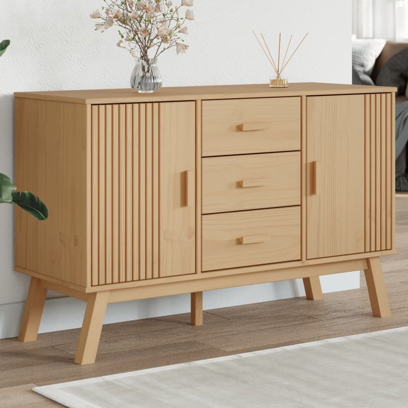 Casa si Gradina - Mobilier - Comode si corpuri - Comode - Dulap "OLDEN", maro, 114x43x73,5 cm, lemn masiv pin - Infinity.ro
