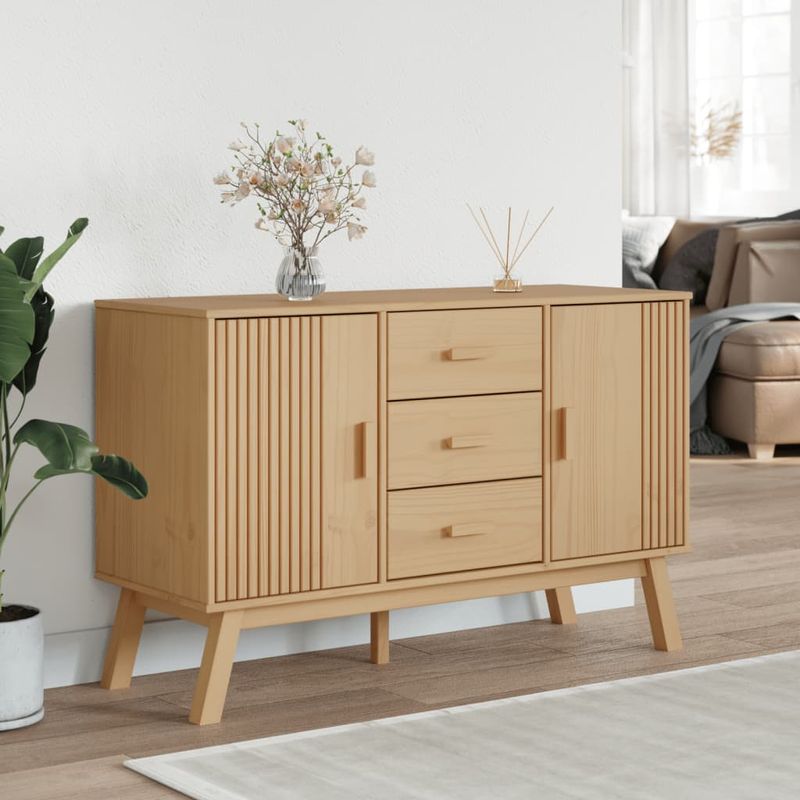 Casa si Gradina - Mobilier - Comode si corpuri - Comode - Dulap "OLDEN", maro, 114x43x73,5 cm, lemn masiv pin - Infinity.ro