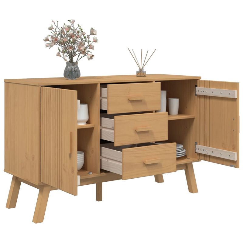 Casa si Gradina - Mobilier - Comode si corpuri - Comode - Dulap "OLDEN", maro, 114x43x73,5 cm, lemn masiv pin - Infinity.ro