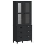 Casa si Gradina - Mobilier - Comode si corpuri - Corpuri bucatarie - Dulap inalt „VIKEN”, negru, 80x40x190 cm, lemn masiv de pin - Infinity.ro