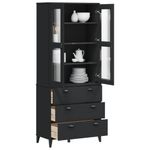 Casa si Gradina - Mobilier - Comode si corpuri - Corpuri bucatarie - Dulap inalt „VIKEN”, negru, 80x40x190 cm, lemn masiv de pin - Infinity.ro