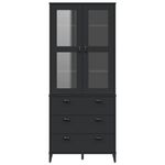 Casa si Gradina - Mobilier - Comode si corpuri - Corpuri bucatarie - Dulap inalt „VIKEN”, negru, 80x40x190 cm, lemn masiv de pin - Infinity.ro