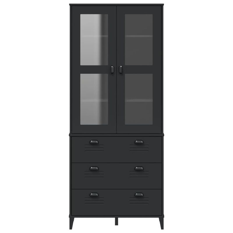 Casa si Gradina - Mobilier - Comode si corpuri - Corpuri bucatarie - Dulap inalt „VIKEN”, negru, 80x40x190 cm, lemn masiv de pin - Infinity.ro