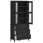 Casa si Gradina - Mobilier - Comode si corpuri - Corpuri bucatarie - Dulap inalt „VIKEN”, negru, 80x40x190 cm, lemn masiv de pin - Infinity.ro