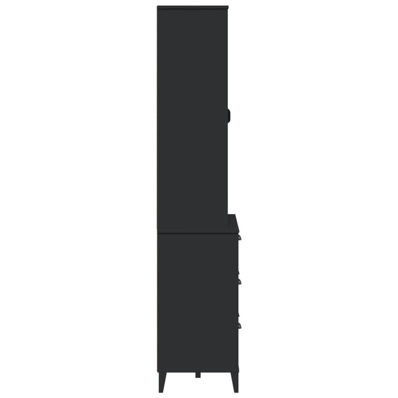 Casa si Gradina - Mobilier - Comode si corpuri - Corpuri bucatarie - Dulap inalt „VIKEN”, negru, 80x40x190 cm, lemn masiv de pin - Infinity.ro