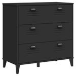 Casa si Gradina - Mobilier - Comode si corpuri - Corpuri bucatarie - Dulap inalt „VIKEN”, negru, 80x40x190 cm, lemn masiv de pin - Infinity.ro
