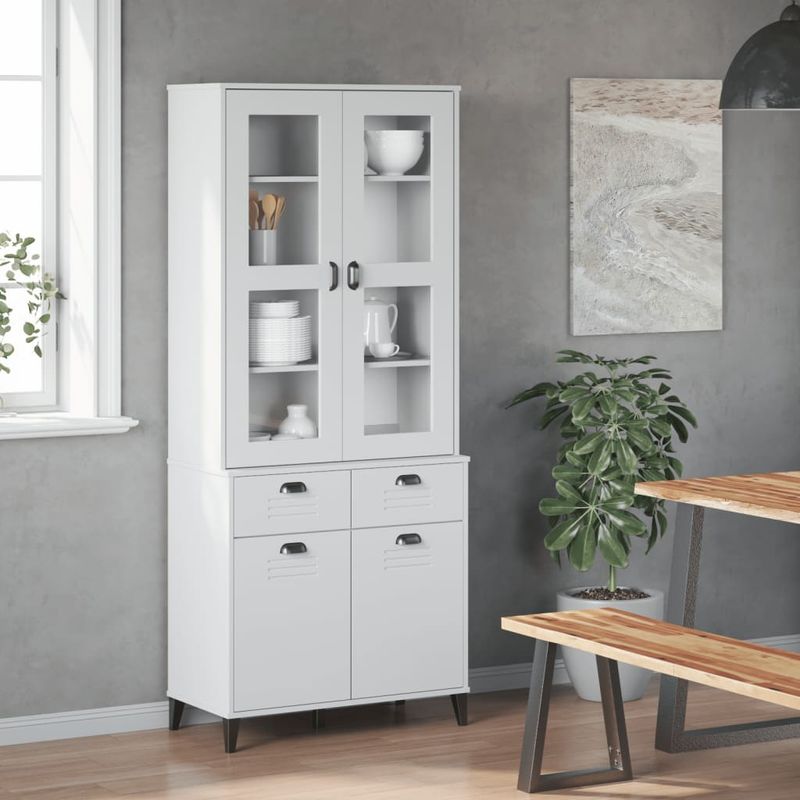 Casa si Gradina - Mobilier - Comode si corpuri - Corpuri bucatarie - Dulap inalt „VIKEN”, alb, 80x40x190 cm, lemn masiv de pin - Infinity.ro