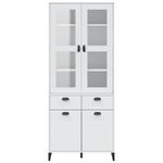 Casa si Gradina - Mobilier - Comode si corpuri - Corpuri bucatarie - Dulap inalt „VIKEN”, alb, 80x40x190 cm, lemn masiv de pin - Infinity.ro