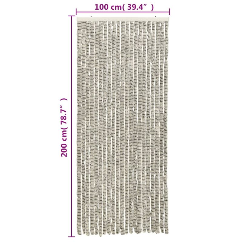Casa si Gradina - Textile si covoare - Rulouri si jaluzele - Perdea pentru insecte gri deschis si gri inchis100x200cmchenille - Infinity.ro