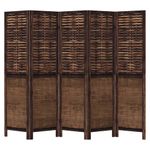 Casa si Gradina - Decoratiuni - Pereti despartitori si paravane - Paravan camera 5 panouri, maro inchis, lemn masiv paulownia - Infinity.ro