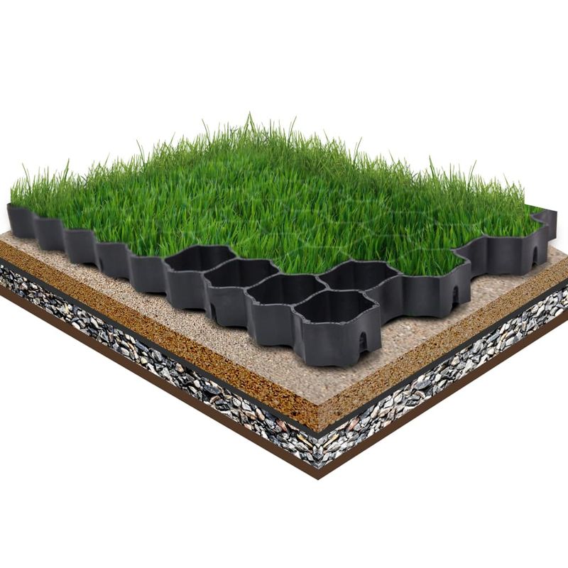 Casa si Gradina - Gradinarit si plante - Intretinere gradina - Produse pentru ingijirea gazonului - Grilaje de gazon, 16 buc., negru, 60x40x3 cm, plastic - Infinity.ro