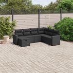 Casa si Gradina - Gradina si terasa - Mobilier exterior - Seturi mobila gradina - Set canapele de gradina cu perne, 7 piese, negru, poliratan - Infinity.ro