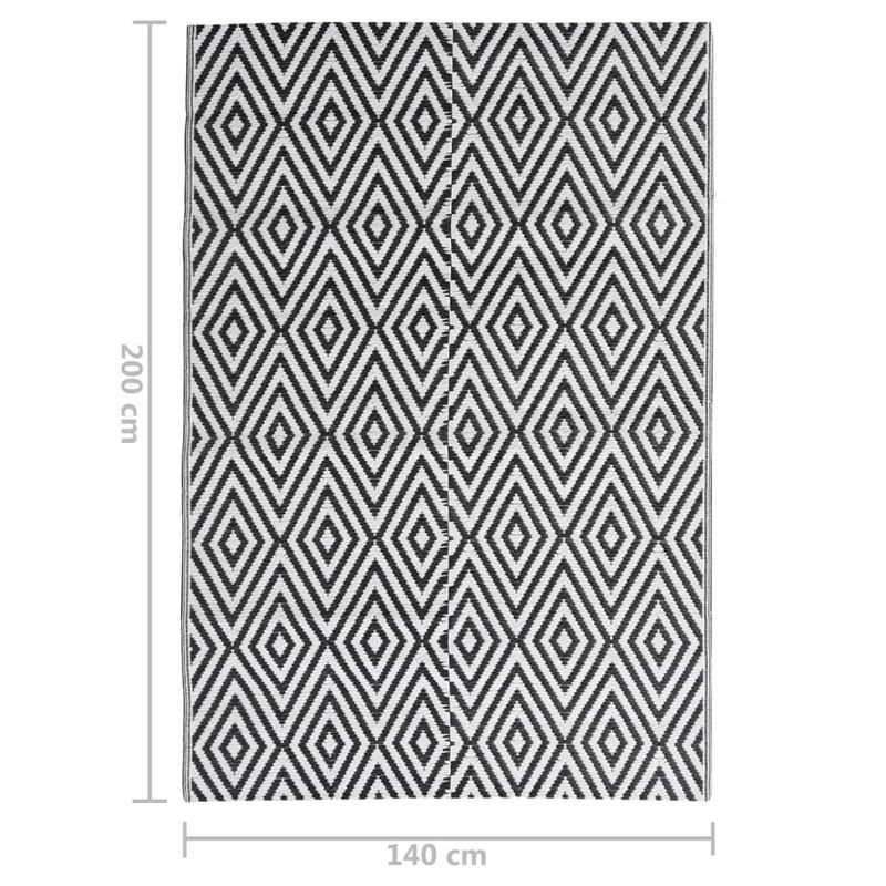 Casa si Gradina - Textile si covoare - Covoare - Covoare casa - Covor de exterior, negru, 140x200 cm, PP - Infinity.ro